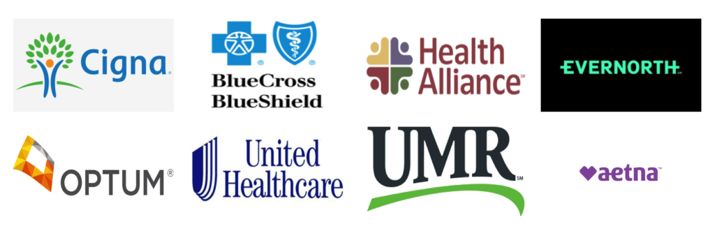 cigna, blue cross blue shield, health alliance, evernorth, optum, united health care, umr, aetna, uhc, bcbs